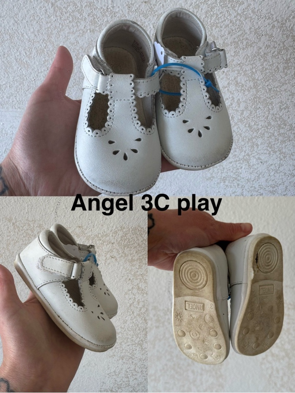 Angel White Baby Mary Jane T‑Strap Shoes